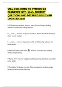 WGU D335 INTRO TO PYTHON OA EXAMPREP WITH 100&percnt; CORRECT QUESTIONS AND DETAILED SOLUTIONS UPDATED 2026
