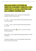 WGU D335 INTRO TO PYTHON OA OBJECTIVE ASSESSMENT COMPLETE STUDY GUIDE WITH 15 ACTUAL QUESTIONS AND 100&percnt; CORRECT ANSWERS 2026