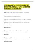 WGU D335 INTRO TO PYTHON OA TEST BANK UPDATED 2026 WITH 15 VERIFIED QUESTIONS AND ANSWERS