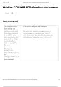 Nutrition CCRI NURS1010 Questions and answers