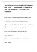 WGU D335 INTRODUCTION TO PROGRAMING IN PYTHON COMPREHENSIVE EXAMINATION TEST 2026 COMPLETE QUESTIONS AND ANSWERS