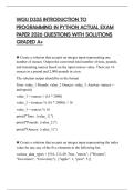 WGU D335 INTRODUCTION TO PROGRAMMING IN PYTHON ACTUAL EXAM PAPER 2026 QUESTIONS WITH SOLUTIONS GRADED A&plus;