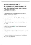 WGU D335 INTRODUCTION TO PROGRAMMING IN PYTHON EXAMINATION TEST 2026 FULL QUESTIONS AND CORRECT ANSWERS GRADED A&plus;