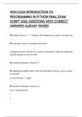 WGU D335 INTRODUCTION TO PROGRAMMING IN PYTHON FINAL EXAM SCRIPT 2026 QUESTIONS WITH CORRECT ANSWERS ALREADY PASSED