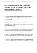 WGU D386 HARDWARE AND OPERATING SYSTEMS ACTUAL EXAM 2026 QUESTIONS WITH ANSWERS GRADED A&plus;