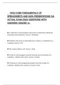 WGU D388 FUNDAMENTALS OF SPREADSHEETS AND DATA PRESENTATIONS OA ACTUAL EXAM 2026 QUESTIONS WITH ANSWERS GRADED A&plus;