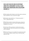 WGU D391 HEALTHCARE ECOSYSTEMS OBJECTIVE ASSESSMENT ACTUAL EXAM PAPER 2026 QUESTIONS WITH SOLUTIONS GRADED A&plus;