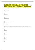 ELSEVIER HESI A2 A&P PRACTICE QUESTIONS WITH VERIFIED ANSWERS&period;