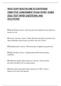 WGU D391 HEALTHCARE ECOSYSTEMS OBJECTIVE ASSESSMENT EXAM STUDY GUIDE 2026 TEST PAPER QUESTIONS AND SOLUTIONS