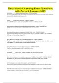 Electrician-s Licensing Exam Questions with Correct Answers 2025