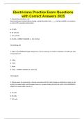 Electricians Practice Exam Questions with Correct Answers 2025&period;