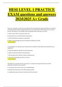 HESI Level 1 Practice Exam &vert; Complete Questions with Correct Detailed Answers &lpar;Verified 100&percnt; Accuracy&comma; A&plus; Grade&comma; 2024&sol;2025&rpar;