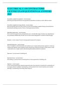 ELECTRICAL C-10 CONTRACTORS LICENSE EXAM QUESTIONS & ANSWERS 2025