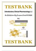 TEST BANK FOR INTRODUCTORY CLINICAL PHARMACOLOGY 12TH EDITION&comma; BY SUSAN M FORD QUESTIONS WITH ANSWERS>> & RATIONALES