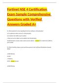 Fortinet NSE 4 Certification Exam Sample Comprehensive Questions with Verified Answers Graded A&plus;