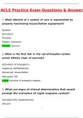 ACLS Practice Questions Exam &lpar;Latest 2025 &sol; 2026 &rpar; Actual Questions and Answers 100&percnt; Correct