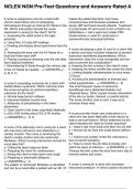 NCLEX NGN Pre-Test Questions and Answers Rated A