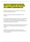 WGU D570 COGNITIVE PSYCHOLOGY EXAM 2026 QUESTIONS AND ANSWERS 100% CORRECT GUARANTEED PASS