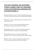 WGU D659 ASSESSING AND MONITORING STUDENT LEARNING OBJECTIVE ASSESSMENT ACTUAL EXAM PAPER 2026 QUESTIONS WITH SOLUTIONS GRADED A&plus;
