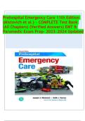 Prehospital Emergency Care 11th Edition &lpar;Mistovich et al&period;&rpar; &ndash; COMPLETE Test Bank &lpar;All Chapters&rpar; &vert; Verified Answers &vert; EMT & Paramedic Exam Prep &vert; 2023&ndash;2024 Updated