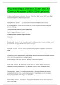 Pharmacology Midterm Exam and All Correct Answers 2025-2026 Updated&period;