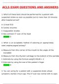 ACLS EXAM &lpar;Latest 2025 &sol; 2026 Update&rpar; Questions and Verified Answers &vert; 100&percnt; Correct &vert; Grade A&plus;