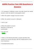 AAMA Practice Test - 200 Questions &lpar;Latest 2025 &sol; 2026 Update&rpar; Questions and Verified Answers &vert; 100&percnt; Correct &vert; Grade A&plus;