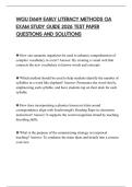 WGU D669 EARLY LITERACY METHODS OA EXAM STUDY GUIDE 2026 TEST PAPER QUESTIONS AND SOLUTIONS