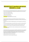 HESI RN Exit Exam V2 &vert; Real Exam Questions with 100&percnt; Correct Answers &lpar;Verified A&plus; Grade&comma; Latest Update 2024&sol;2025&rpar;