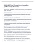 MHR405 Final Exam Notes Questions with Correct Answers