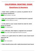 California Boating Exam &lpar;2025&sol;2026&rpar; &ndash; Questions and Answers &ndash; 100&percnt; Verified by Experts