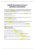 USAHS Neuroscience Exam 3 Questions and Answers