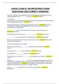 USAHS CLINICAL NEUROSCIENCE EXAM QUESTIONS AND CORRECT ANSWERS