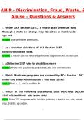 AHIP - Discrimination&comma; Fraud&comma; Waste&comma; & Abuse &lpar;2025&sol;2026&rpar; &ndash; Questions and Answers &ndash; 100&percnt; Verified by Experts
