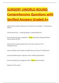 SURGERY UWORLD ROUND Comprehensive Questions with Verified Answers Graded A+