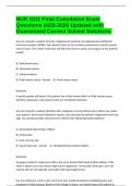 NUR 1211 Final Cumulative Exam Questions 2025-2026 Updated with Guaranteed Correct Solved Solutions&period;