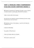 WSET L4 SPARKLING WINES COMPREHENSIVE EXAM 2026 SOLVED QUESTIONS GRADED A&plus;