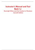 Test Bank &ndash; Ethics and the Conduct of Business &lpar;7th Edition&comma; by John R&period; Boatright&rpar; &ndash; Verified Complete Edition with Correct Answers