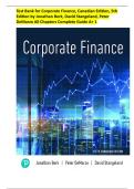 Test Bank for Corporate Finance, Canadian Edition 5th Edition by Jonathan Berk, David Stangeland, Peter DeMarzo | ALL CHAPTERS