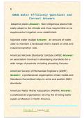 AWWA Water Efficiency Questions and  Correct Answers