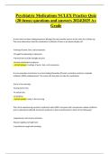 Psychiatric Medications NCLEX Practice Quiz &vert; Verified Questions and Correct Answers &lpar;Latest A&plus; Grade&comma; 2024&sol;2025&rpar;