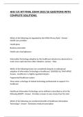 AHS 131 HIT FINAL EXAM 2025&sol;26 QUESTIONS WITH COMPLETE SOLUTIONS&period;
