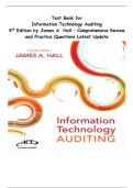 Information Technology Auditing &ndash; 4th Edition by James A&period; Hall &vert; Test Bank &vert; Comprehensive Review and Practice Questions