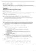 Solution Manual for Horngren's Managerial Chapters Accounting&comma; 7th Edition by Tracie