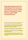 Relias Operating Room RN A v2&vert; Verified Expert Exam Questions with 100&percnt; Correct Clear Verified Answers&vert; All Graded A&plus;&vert;Latest Premium Update&vert;100&percnt; Guaranteed Success