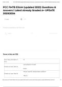 PCC FMTB EXAM &lpar;updated 2025&rpar; Questions & Answers &vert; Latest Already Graded A&plus; UPDATE 2025&vert;2026