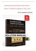 Fundamentals of Heat & Mass Transfer Solution Manual &ndash; 8th Edition by &lpar;Bergman&comma; 2021&rpar; &vert; All 14 Chapters Problems & Answers Covered