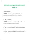 EDUC 606 Exam Questions and Answers 100&percnt; Pass