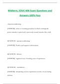 Midterm&comma; EDUC 606 Exam Questions and Answers 100&percnt; Pass