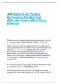 ACI Field Grade 1 Practice Test QUESTIONS AND CORRECT DETAILED